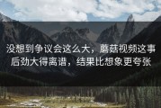 没想到争议会这么大，蘑菇视频这事后劲大得离谱，结果比想象更夸张