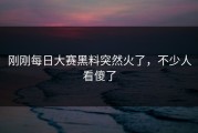 刚刚每日大赛黑料突然火了，不少人看傻了