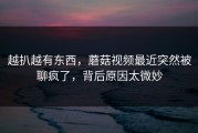 越扒越有东西，蘑菇视频最近突然被聊疯了，背后原因太微妙