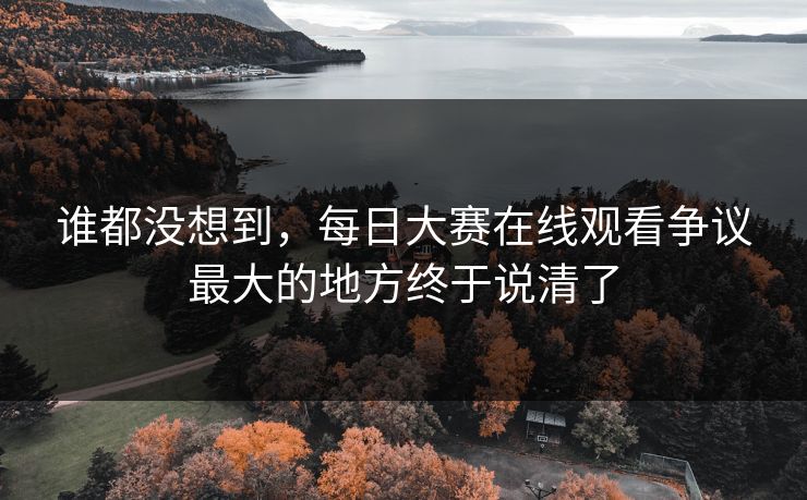 谁都没想到,每日大赛在线观看争议最大的地方终于说清了 谁都没想到,每日大赛在线观看争议最大的地方终于说清了