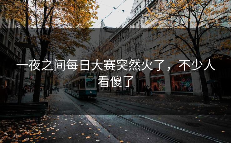 一夜之间每日大赛突然火了，不少人看傻了