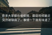 原来大家都在偷偷搜，蘑菇视频最近突然被聊疯了，事情一下就有味道了