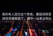 真的有人因为这个熬夜，蘑菇视频官网突然被聊疯了，细节一出来全明白了