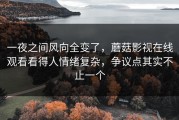 一夜之间风向全变了，蘑菇影视在线观看看得人情绪复杂，争议点其实不止一个
