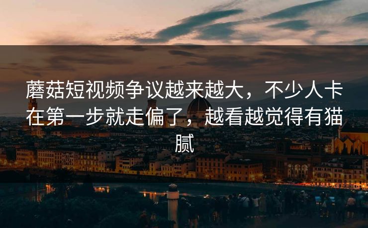 蘑菇短视频争议越来越大,不少人卡在第一步就走偏了,越看越觉得有猫腻 蘑菇短视频争议越来越大,不少人卡在第一步就走偏了,越看越觉得有猫腻