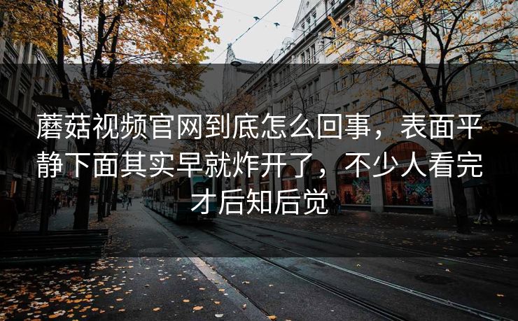 蘑菇视频官网到底怎么回事，表面平静下面其实早就炸开了，不少人看完才后知后觉