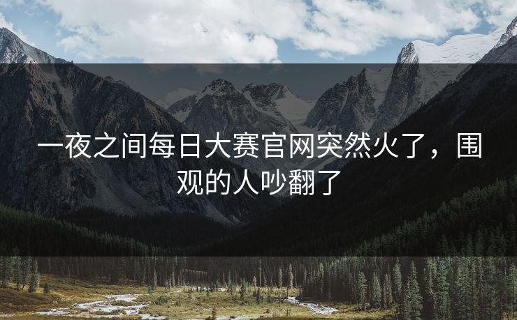 一夜之间每日大赛官网突然火了，围观的人吵翻了