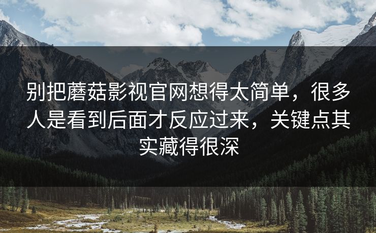 别把蘑菇影视官网想得太简单，很多人是看到后面才反应过来，关键点其实藏得很深