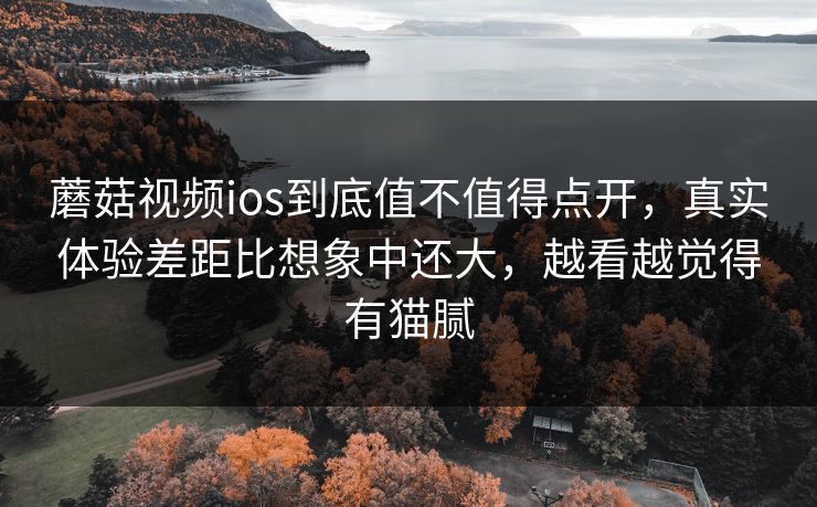 蘑菇视频ios到底值不值得点开,真实体验差距比想象中还大,越看越觉得有猫腻 蘑菇视频ios到底值不值得点开,真实体验差距比想象中还大,越看越觉得有猫腻